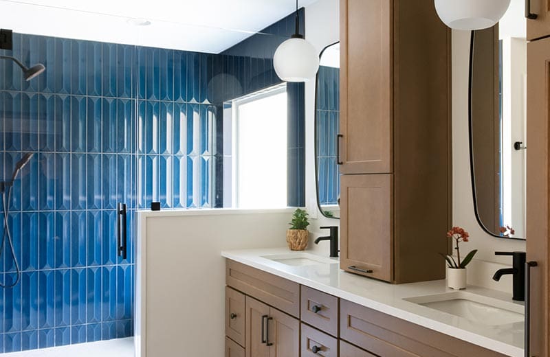 Christiansted Lane master bathroom remodel with custom tile work